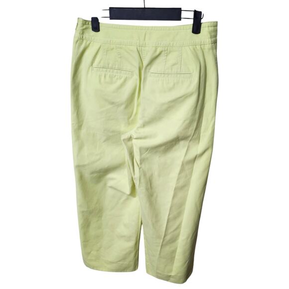 Talbots Wide Leg Pants Citrus Honey Sailor Trousers Gold Buttons Career‎ Size 4 - Picture 7 of 10